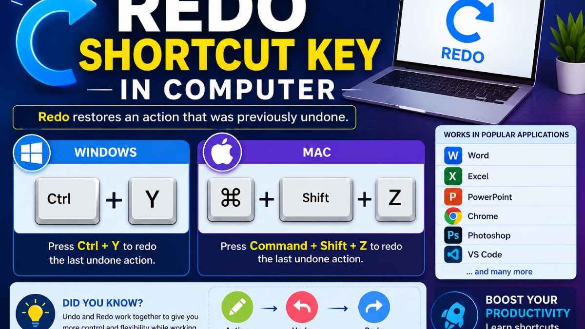Redo Shortcut Key in Computer: Windows, Mac & Laptop Guide