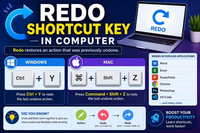 Redo Shortcut Key in Computer